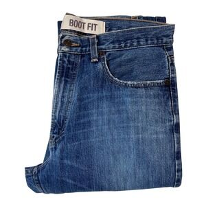 GAP Mens Boot Fit Classic Denim Blue Jeans Zip Fly Light Distressing Size 33x32